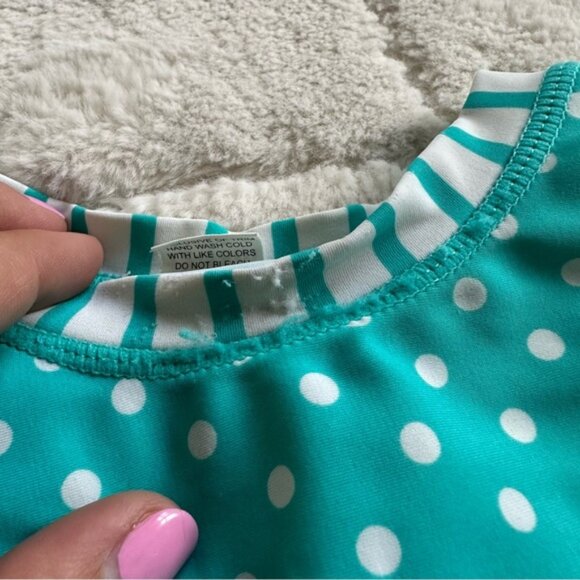 RuffleButts | Blue & White Long Sleeve Rash Guard Bikini | Size 12-18 Months - Picture 8 of 12